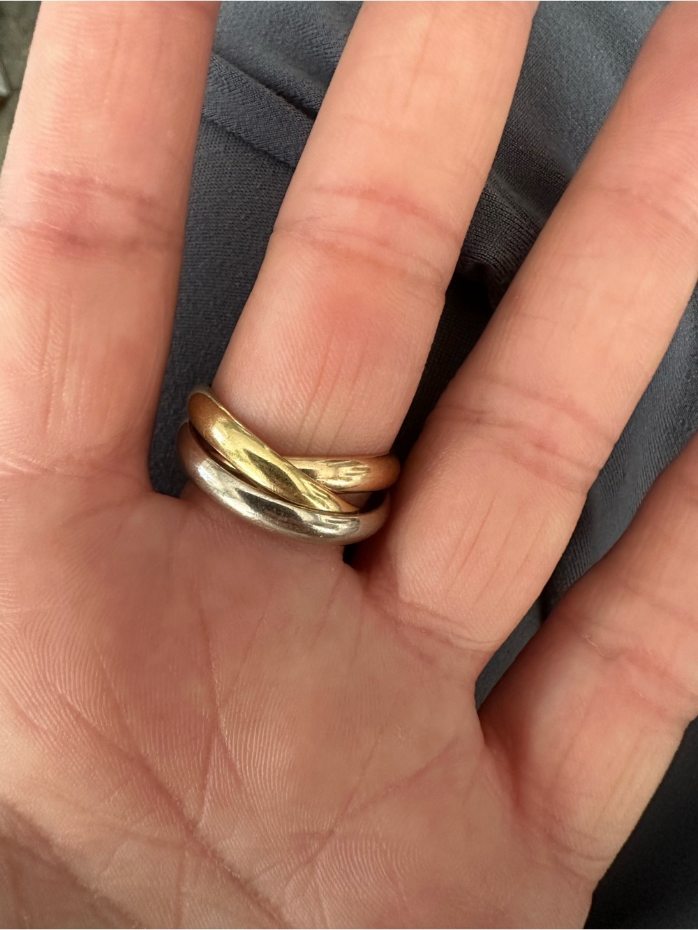 Cartier rolling ring 3 tone - Picture 2 of 8